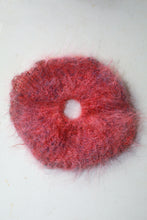 Load image into Gallery viewer, DOUBLE LAYERED MOHAIR SCRUNCHIE - ORANGES &amp; VIOLETS
