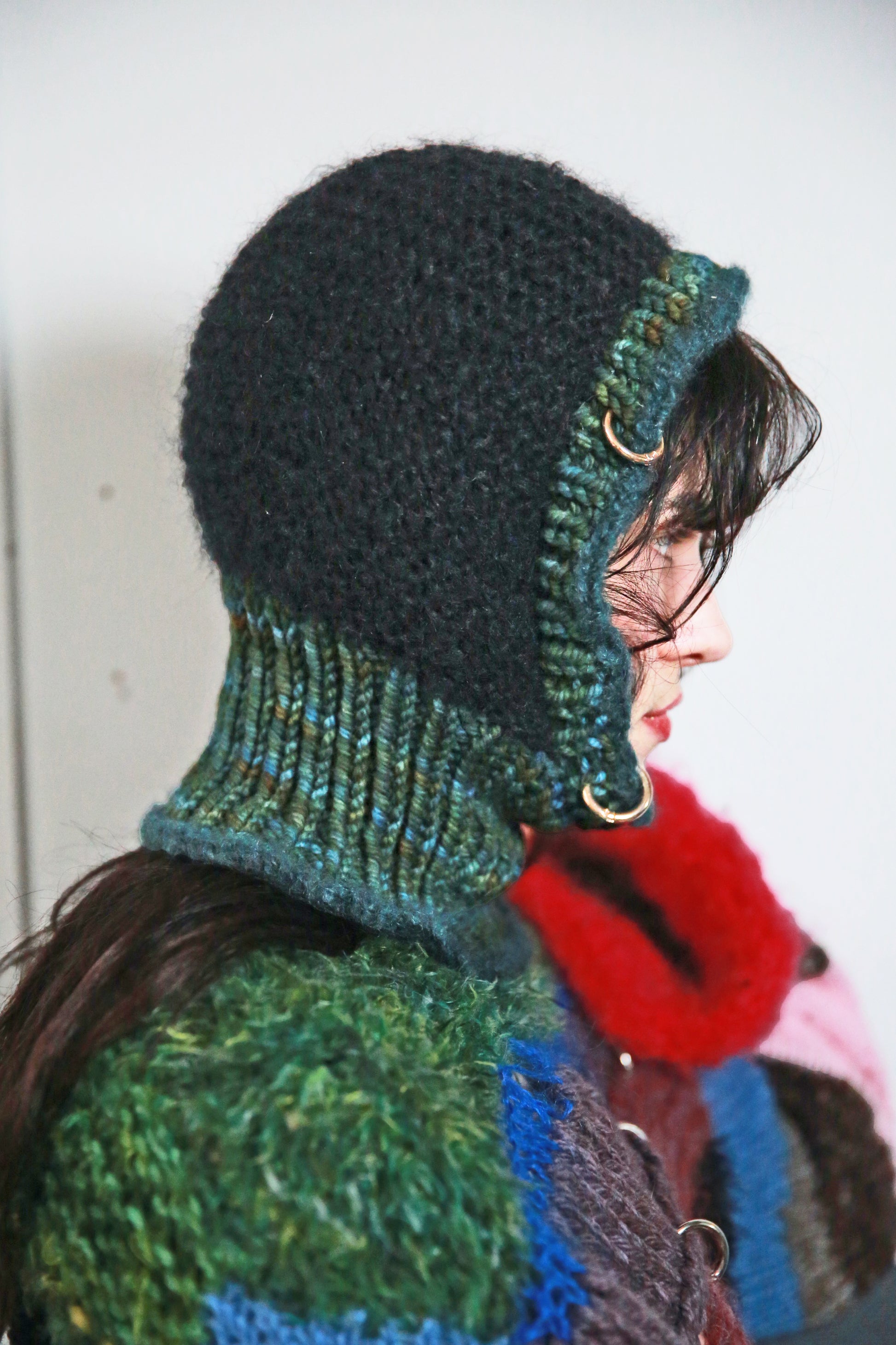 (TWO AVAILABLE) BLACK & ALGAE PIERCING BALACLAVA