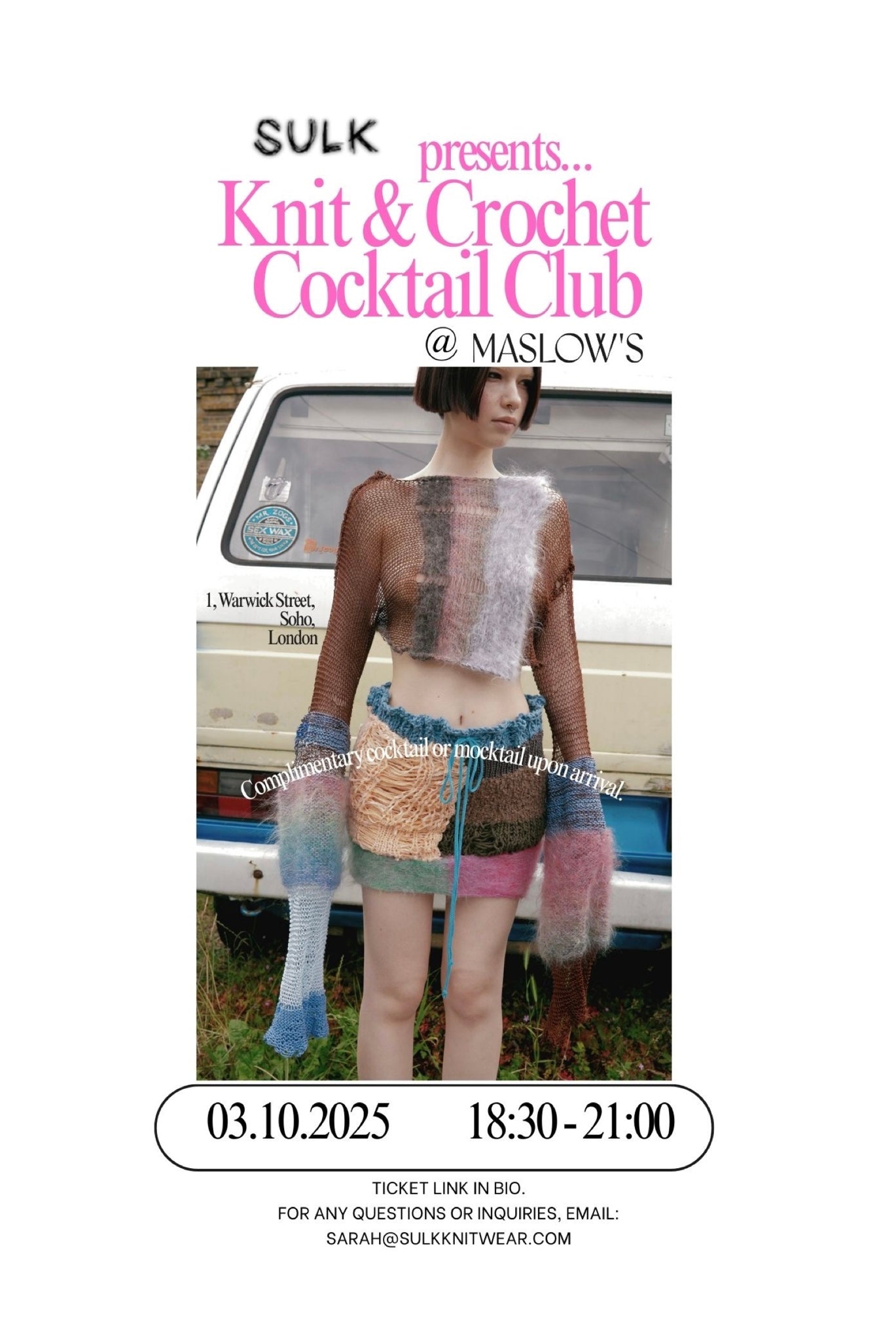 SULK KNITWEAR X MASLOW'S - KNIT & CROCHET COCKTAIL CLUB EVENT TICKET
