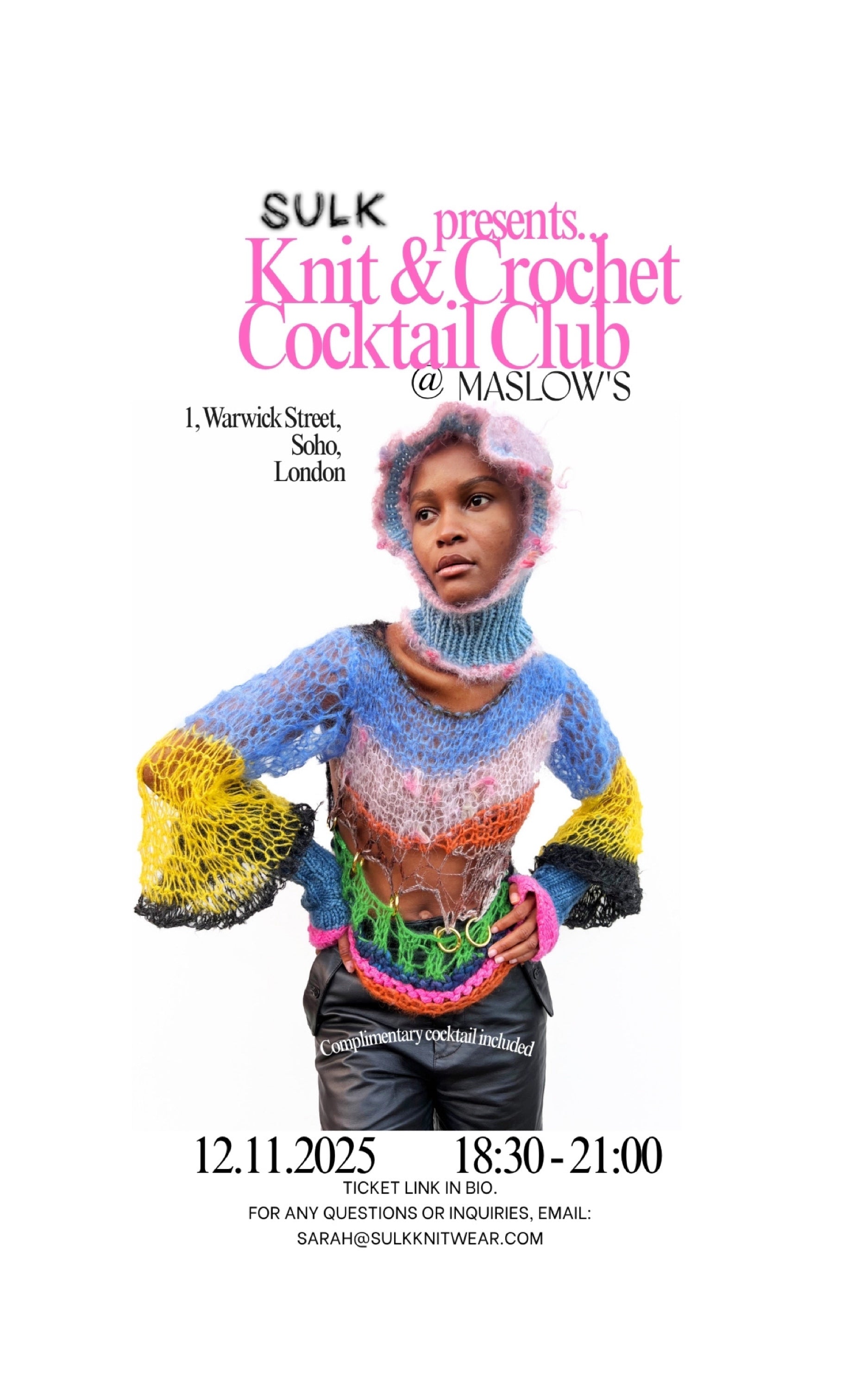 SULK KNITWEAR X MASLOW'S - KNIT & CROCHET COCKTAIL CLUB EVENT TICKET
