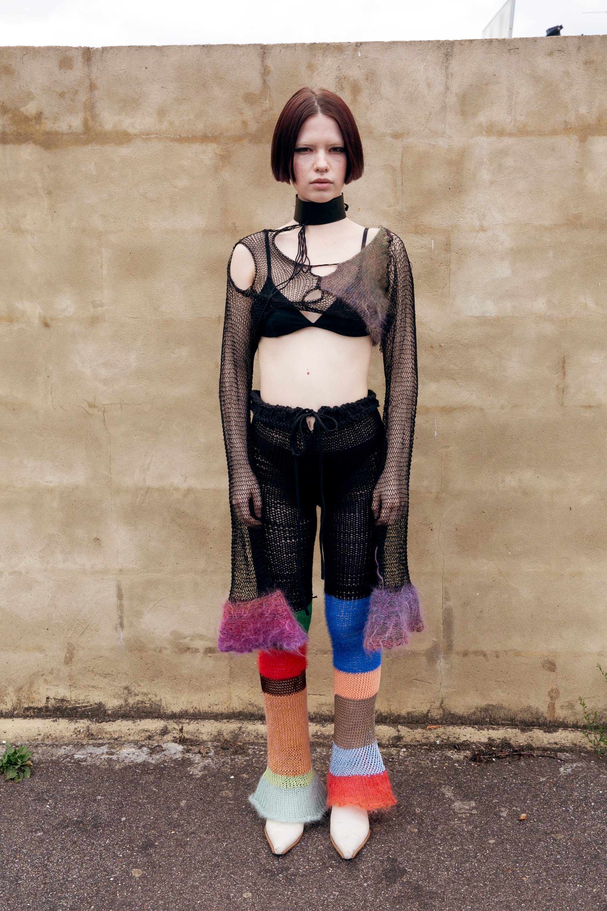 NO WAY BACK COTTON & MOHAIR NET TOP