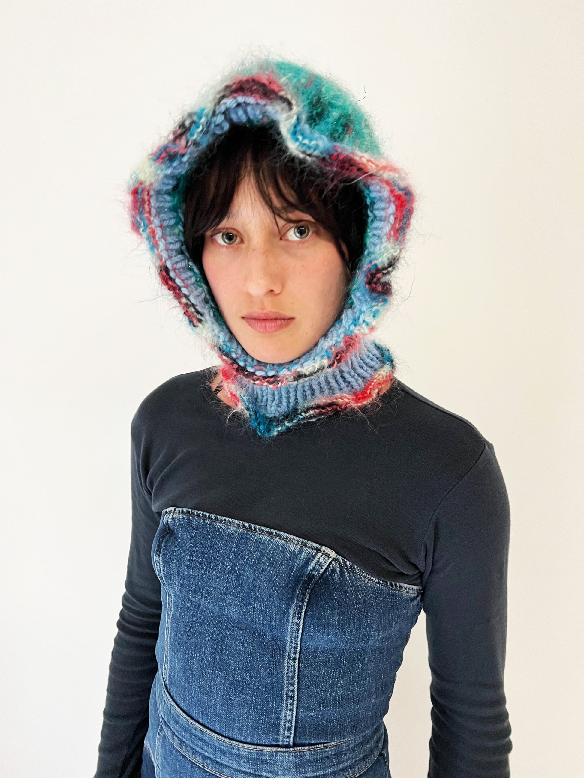 TURQUOISE, BABY BLUE & MULTICOLOUR SPACE DYE BALACLAVA