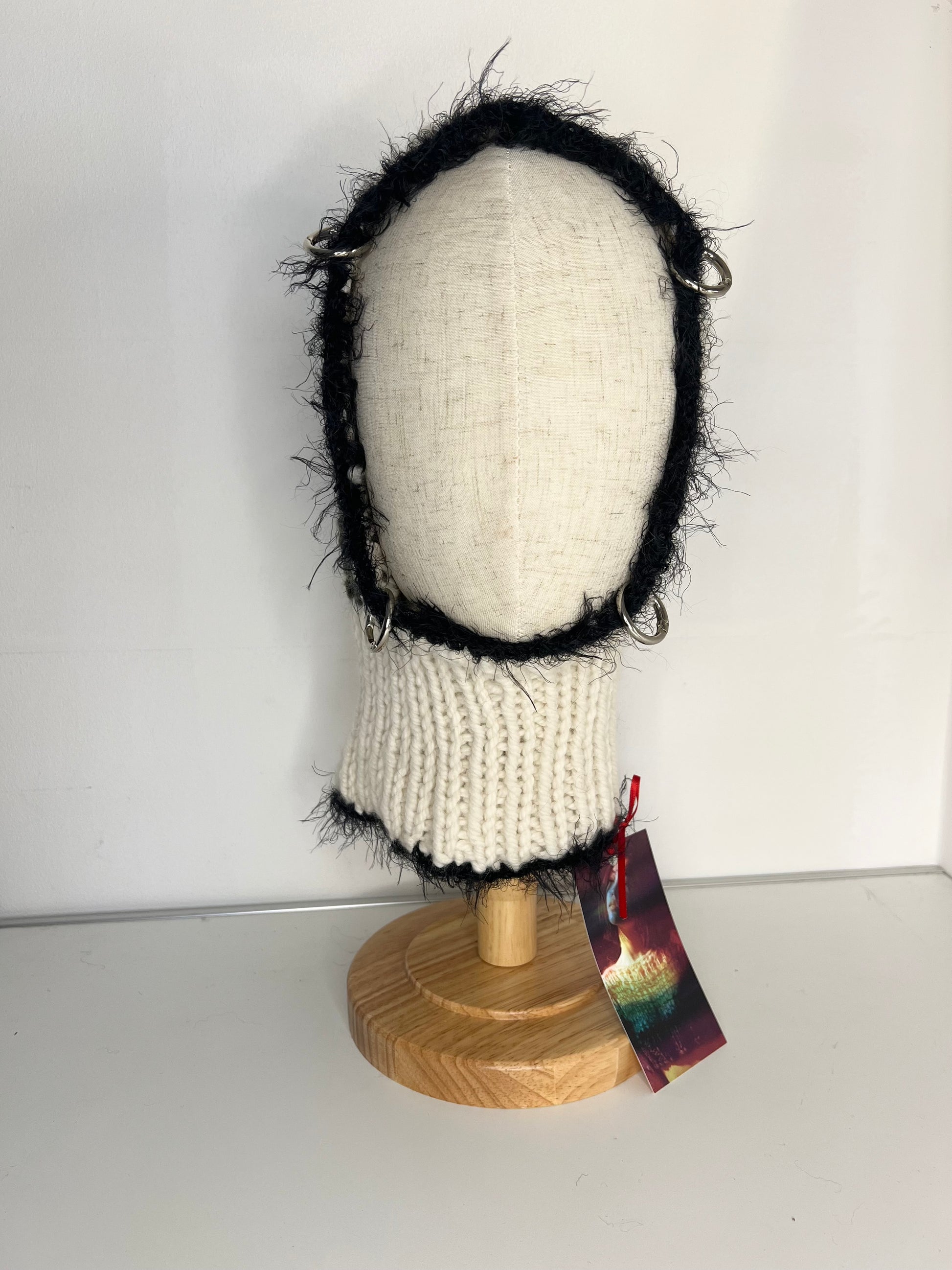 (ONE OF A KIND) WHITE, KHAKI & BLACK PIERCING BALACLAVA