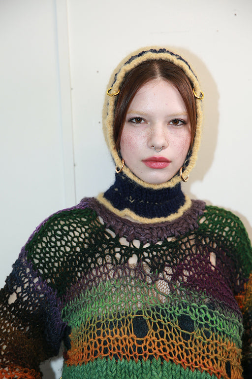 NAVY AND BUTTERSCOTCH YELLOW PIERCING BALACLAVA