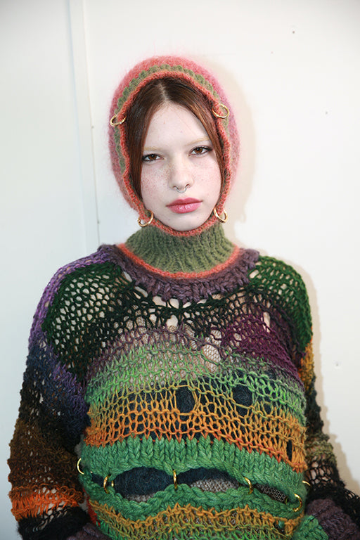 FOREST GREEN & CORAL SUNSET BALACLAVA