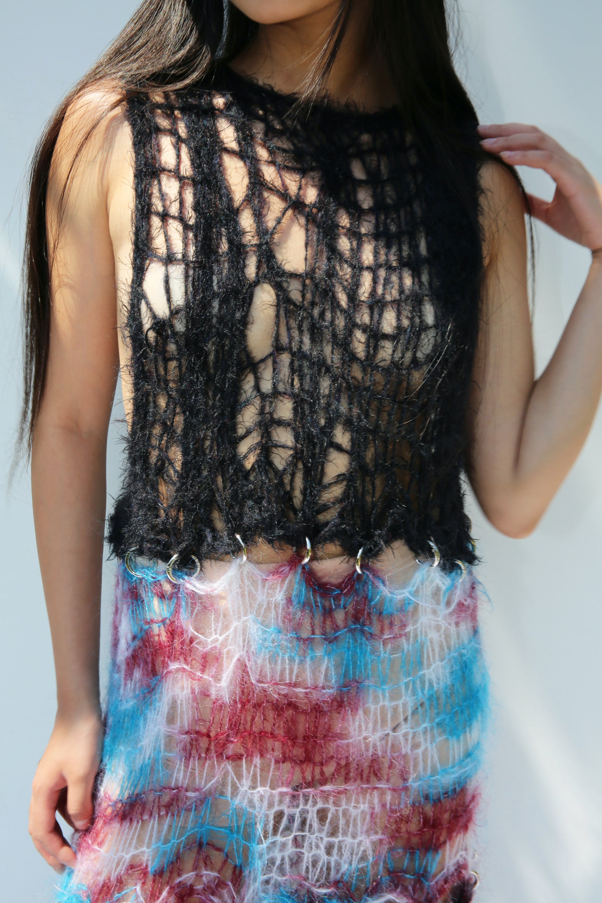 SPACE TRAVEL IS ALWAYS POSSIBLE MAXI MOHAIR PIERCING DRESS