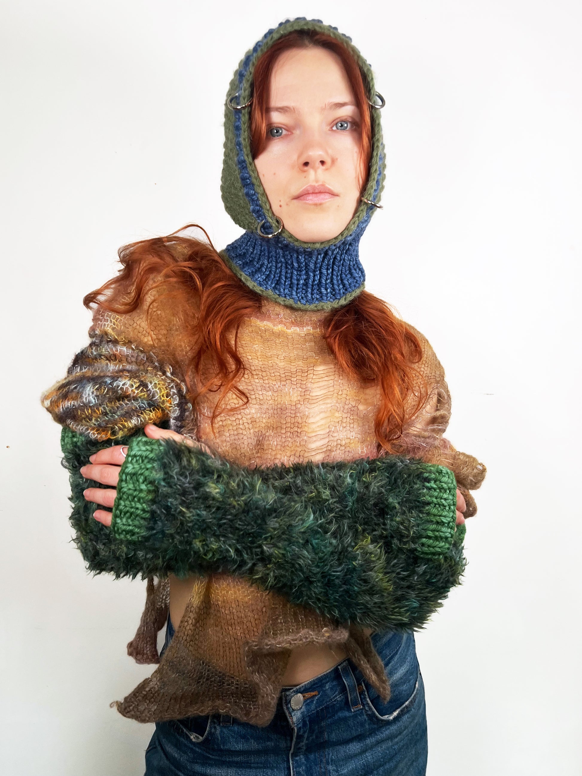 (TWO AVAILABLE) BLUE & GREEN PIERCING BALACLAVA