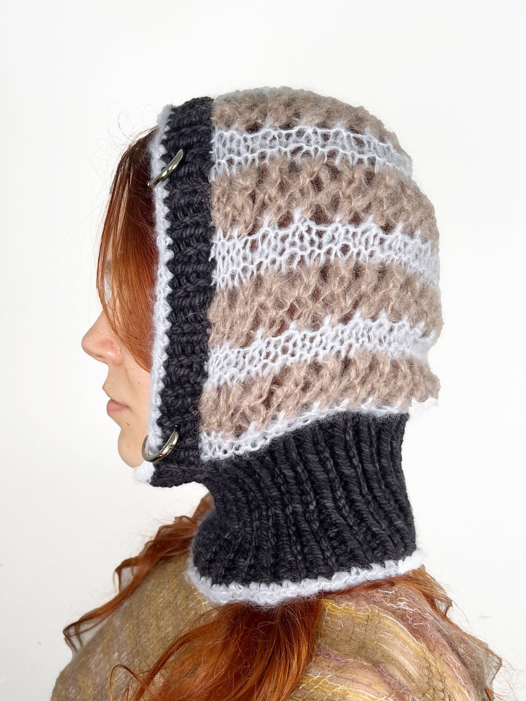 (TWO AVAILABLE) GREY, BEIGE & BLACK PIERCING BALACLAVA