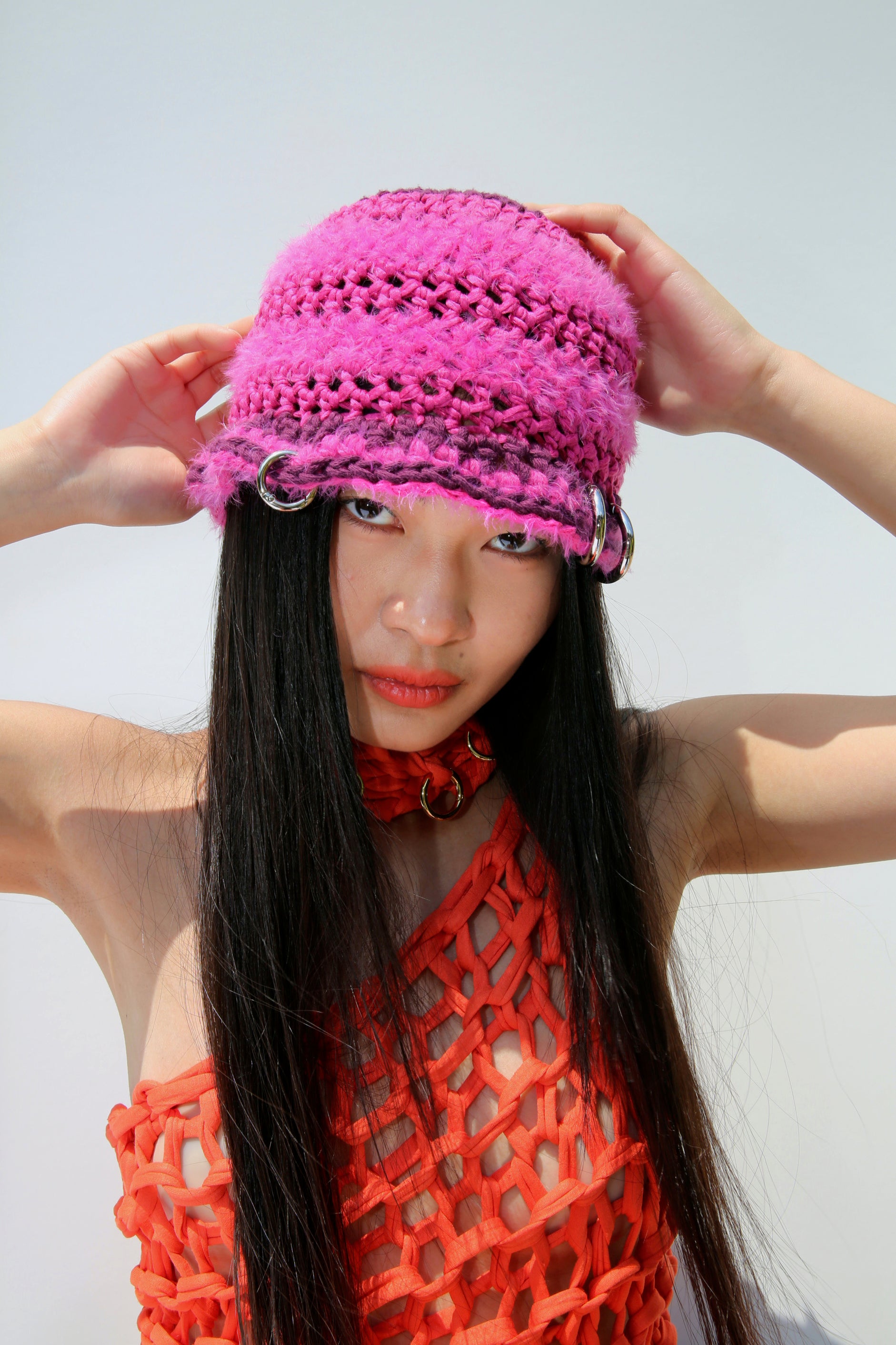 HOT PINK & PURPLE PIERCING HAT