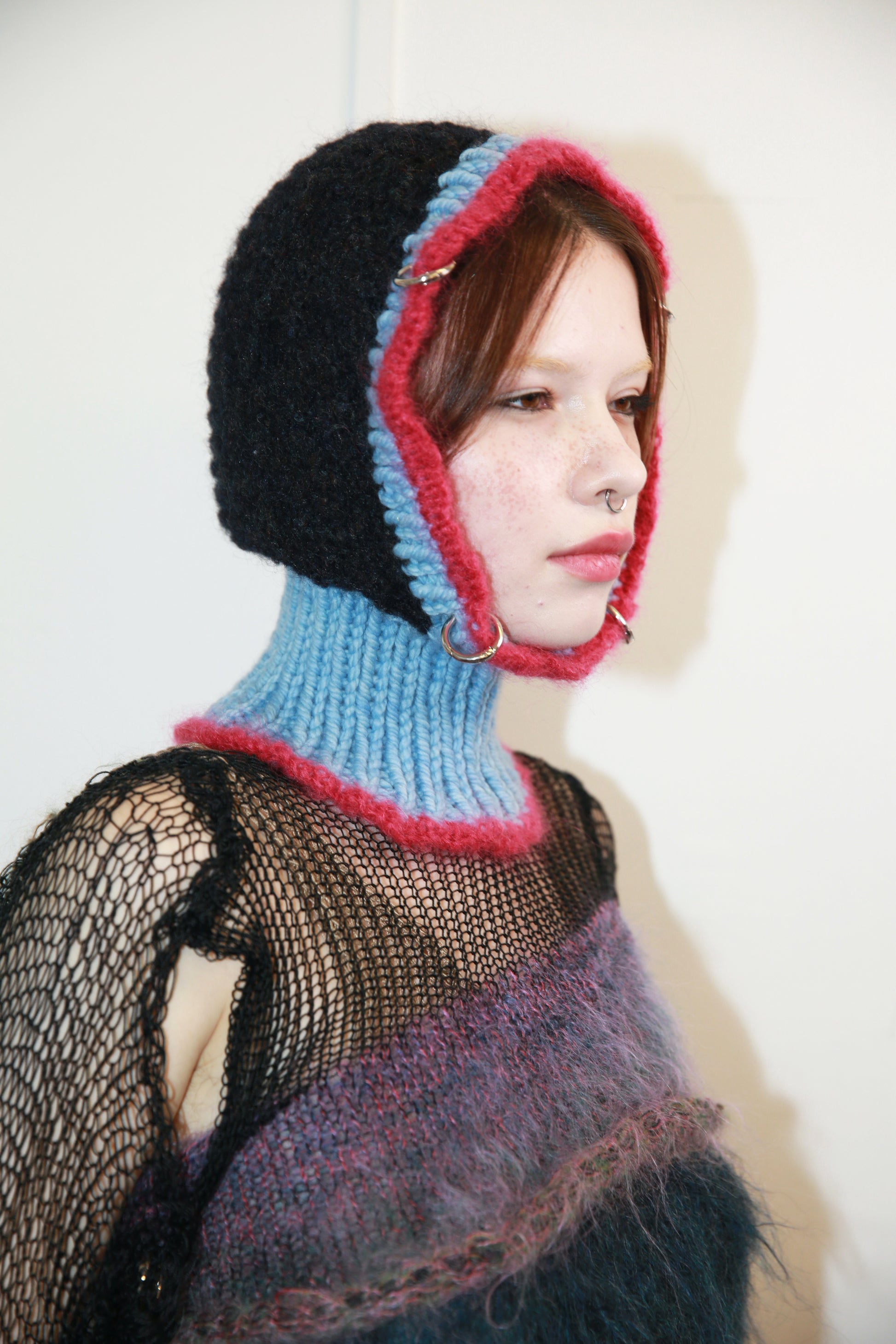 BABY BLUE, RASPBERRY & BLACK PIERCING BALACLAVA