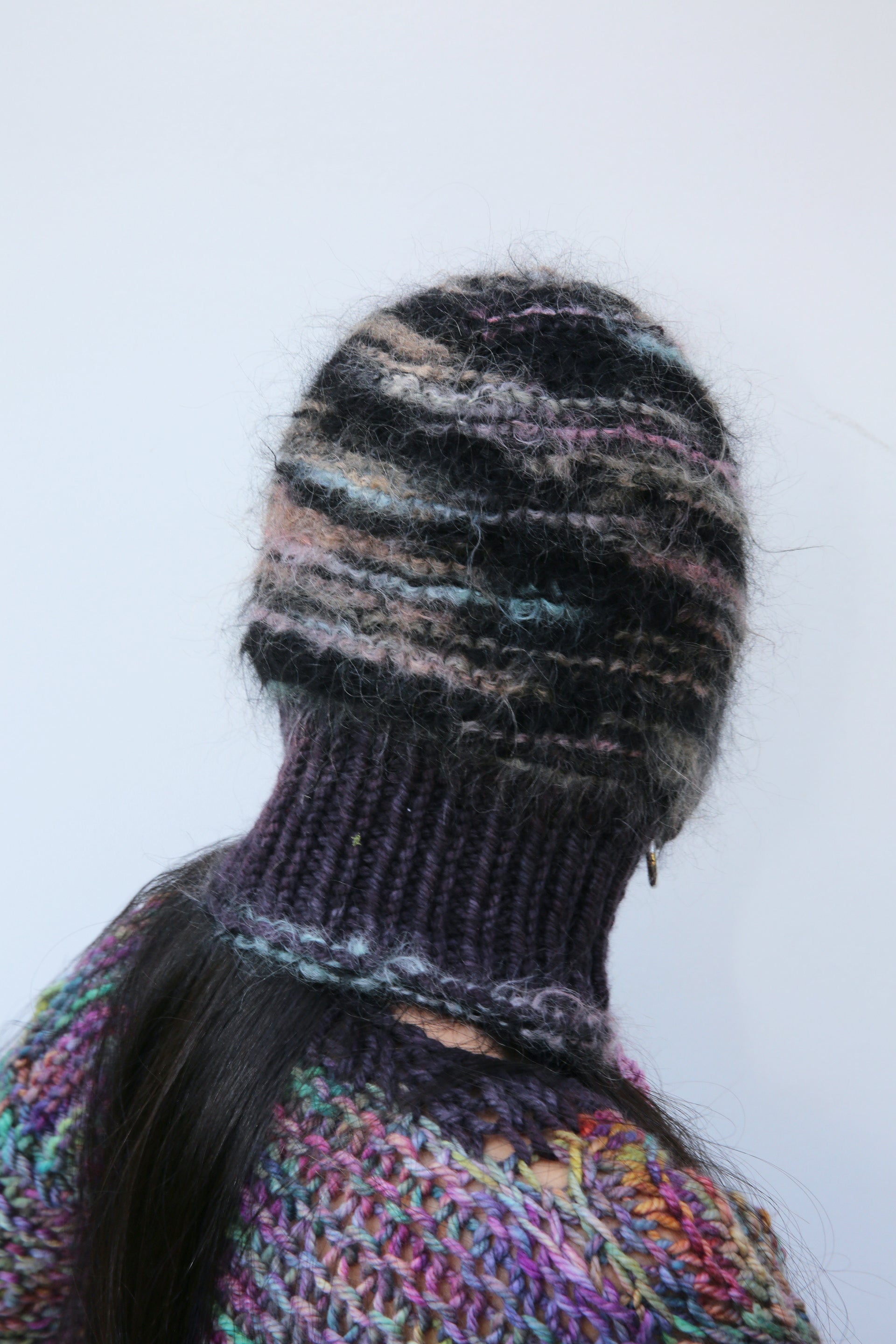 SPACE MARL MULTICOLOUR & CHARCOAL PIERCING BALACLAVA