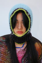 Load image into Gallery viewer, CHARCOAL, NEON GREEN &amp; BLUE PIERCING BALACLAVA
