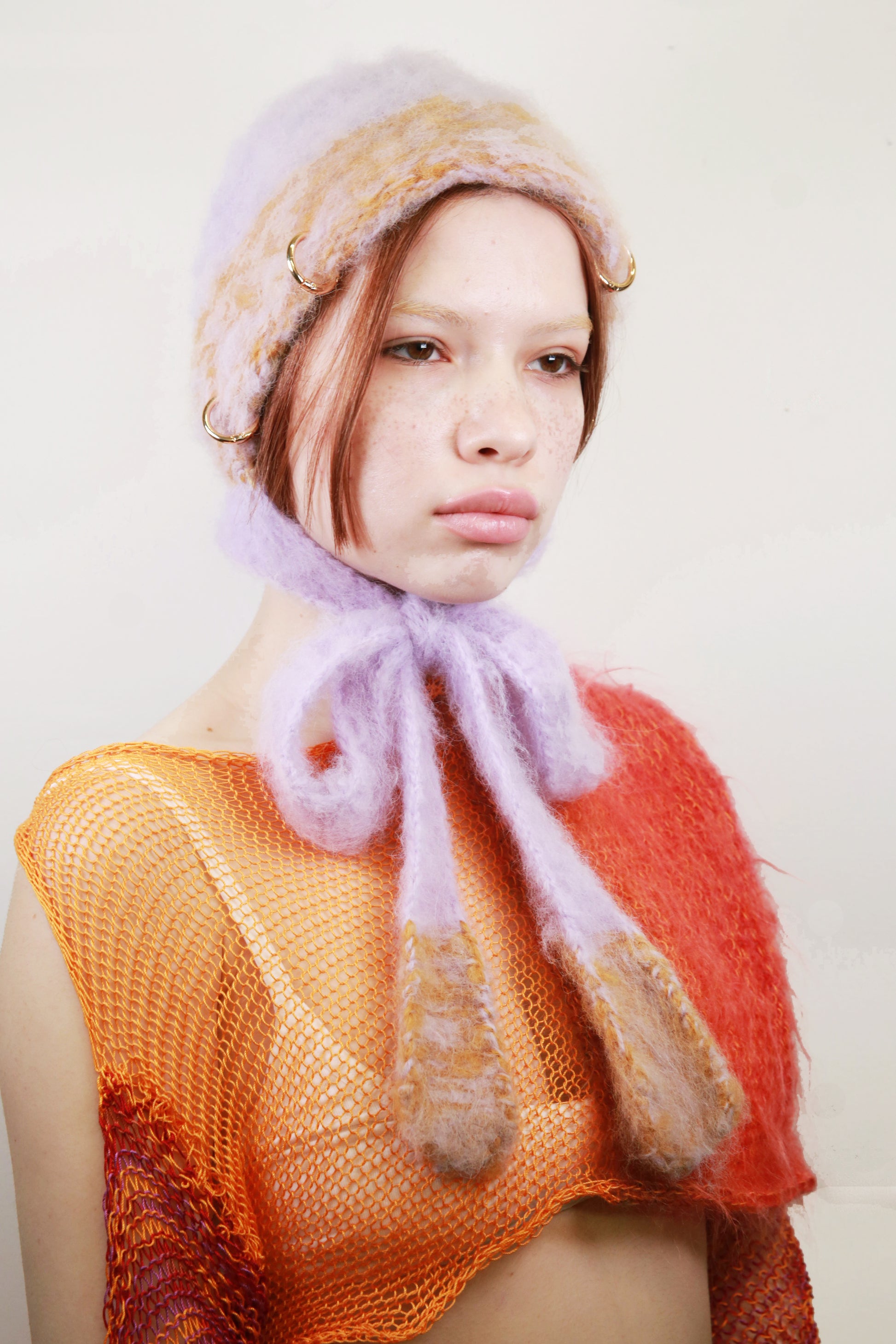 LILAC & MUSTARD PIERCING BONNET