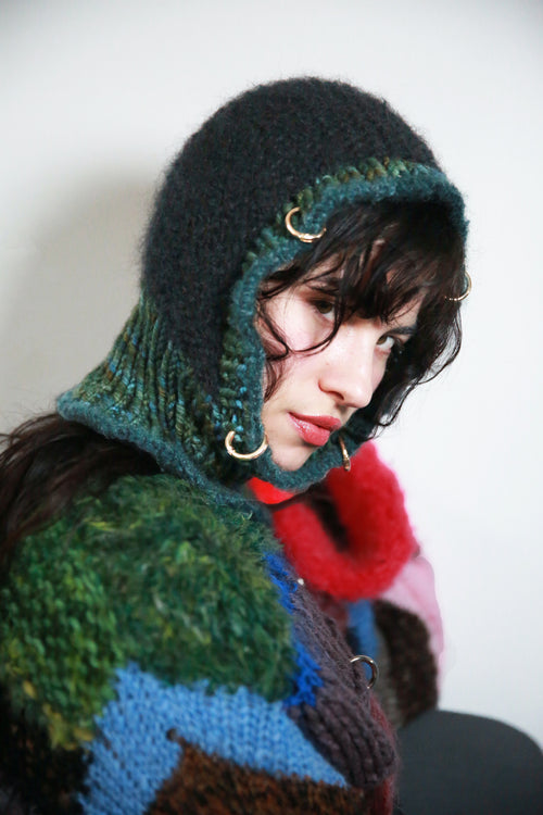 (ONE AVAILABLE) BLACK & ALGAE PIERCING BALACLAVA