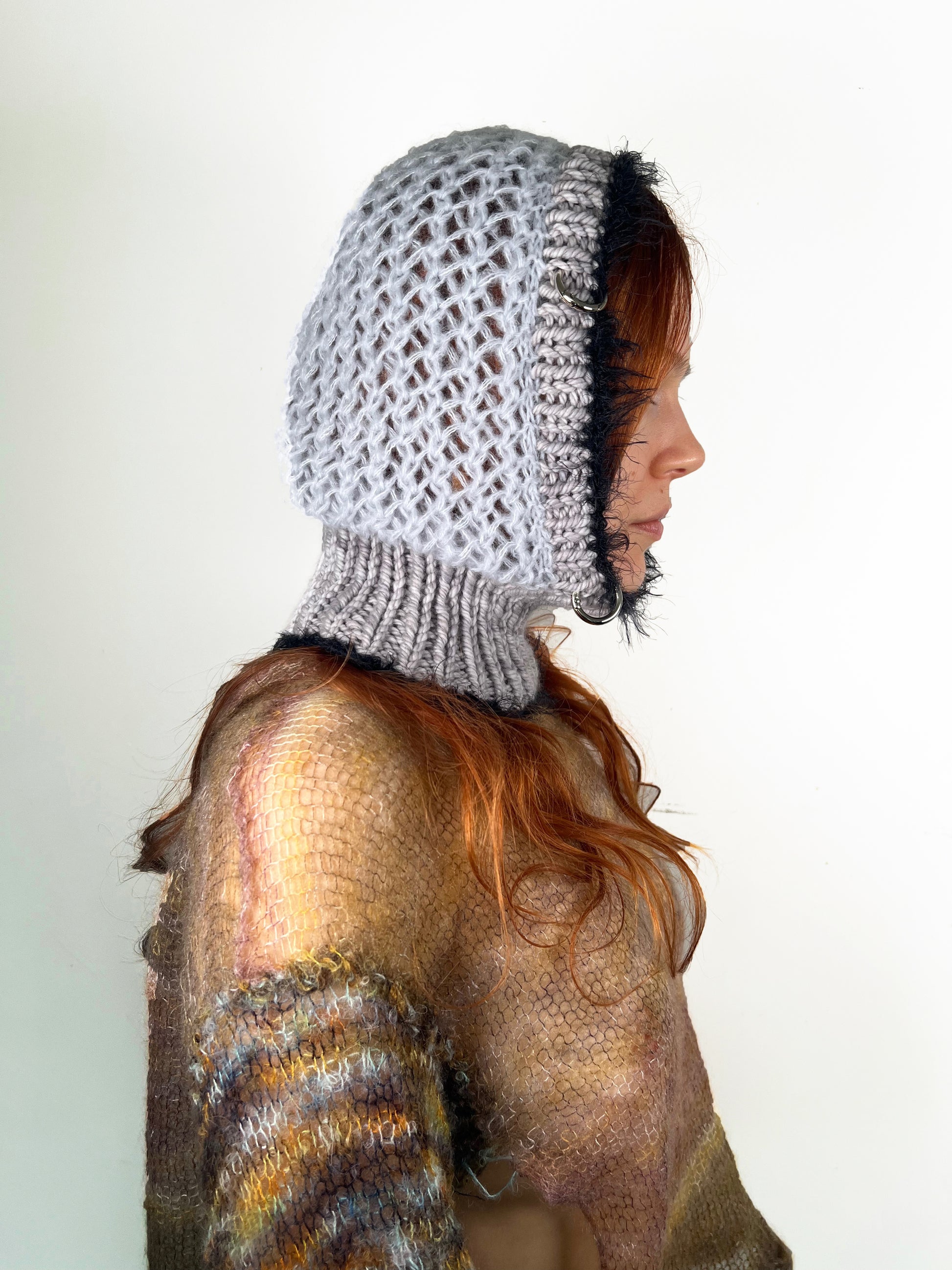 (TWO AVAILABLE) GREY & BLACK PIERCING BALACLAVA