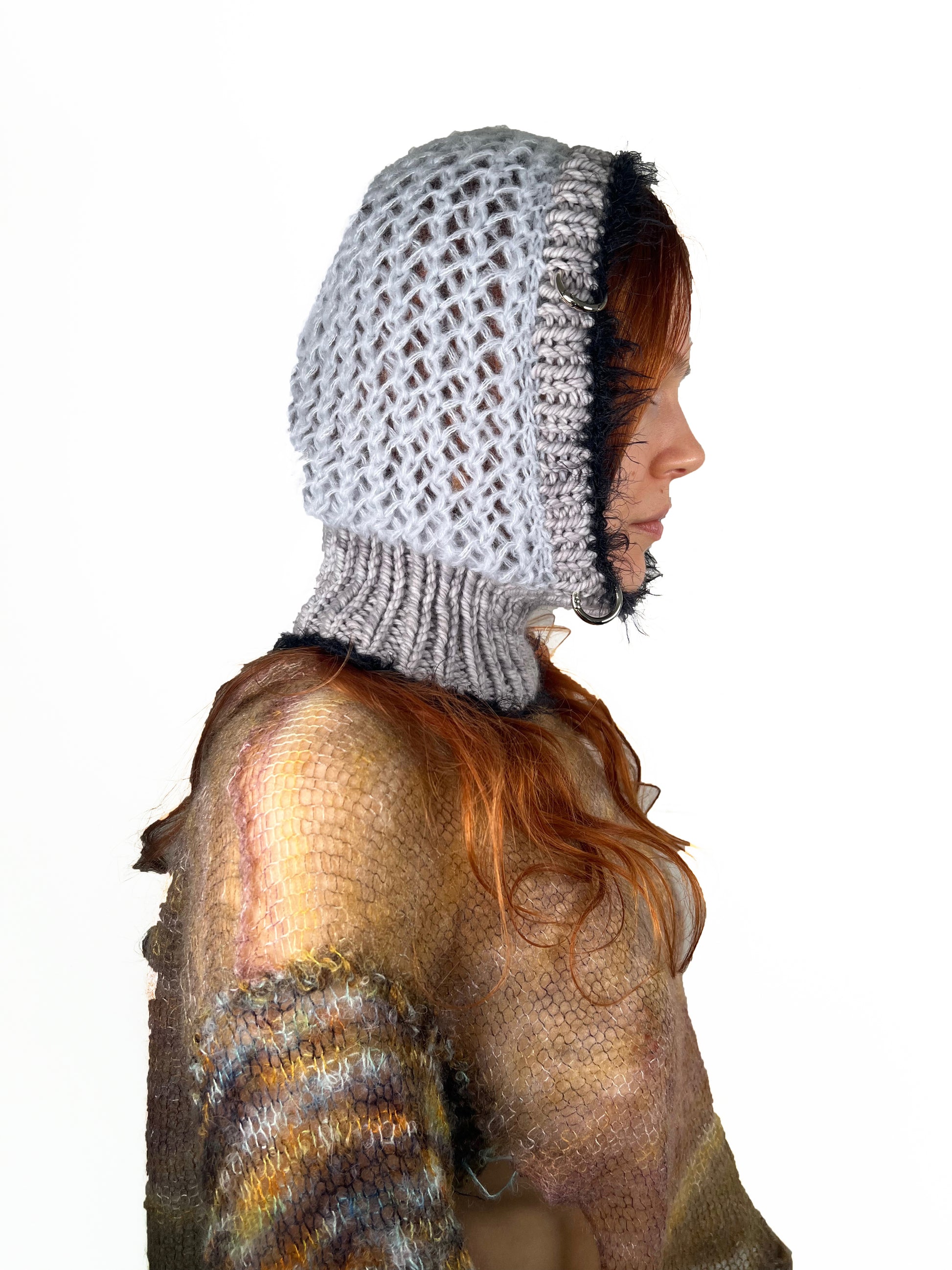 (TWO AVAILABLE) GREY & BLACK PIERCING BALACLAVA