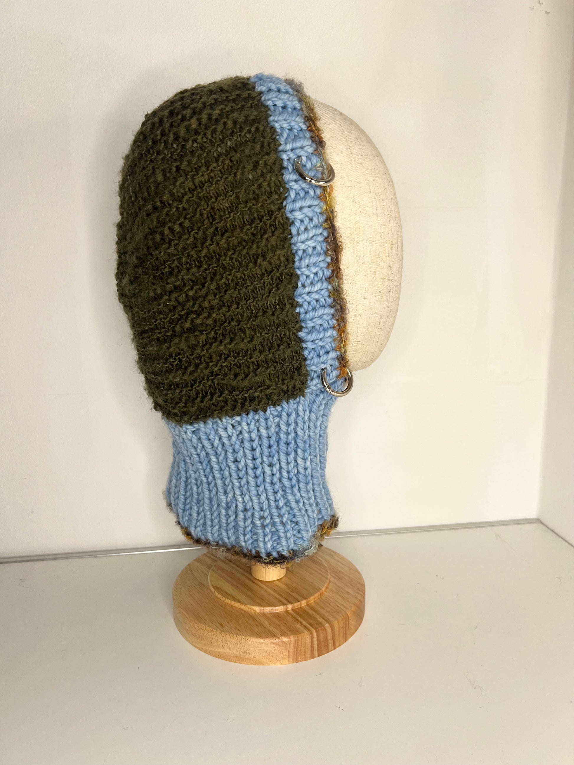 (ONE OF A KIND) BLUE & KHAKI PIERCING BALACLAVA