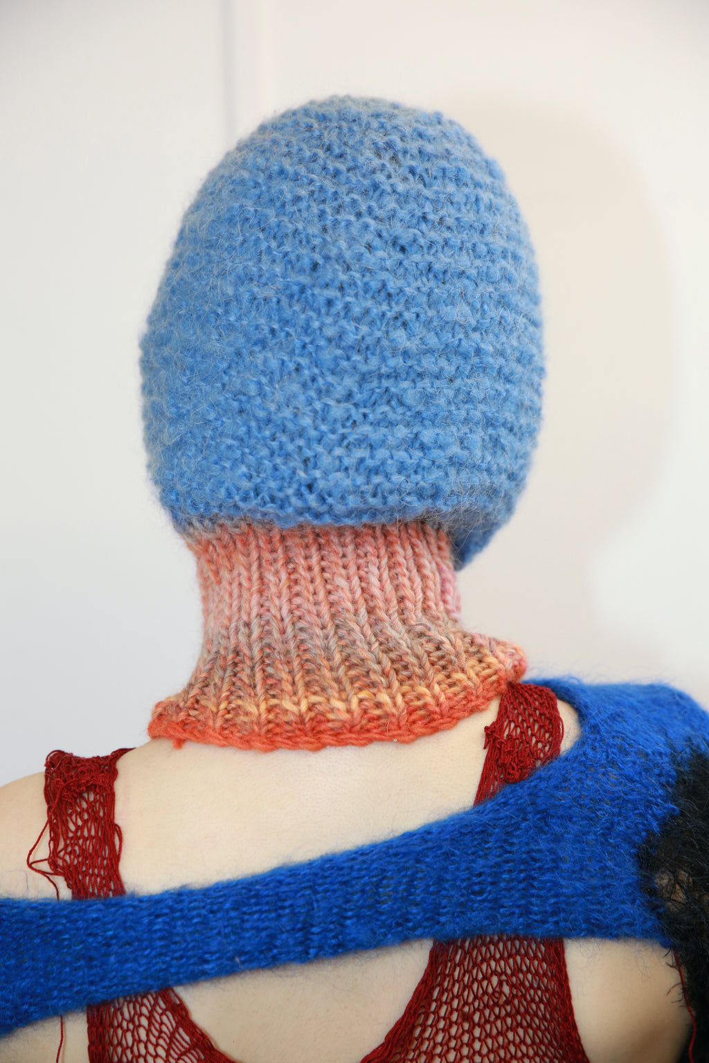 SKY BLUE AND ORANGE MELANGE PIERCING BALACLAVA