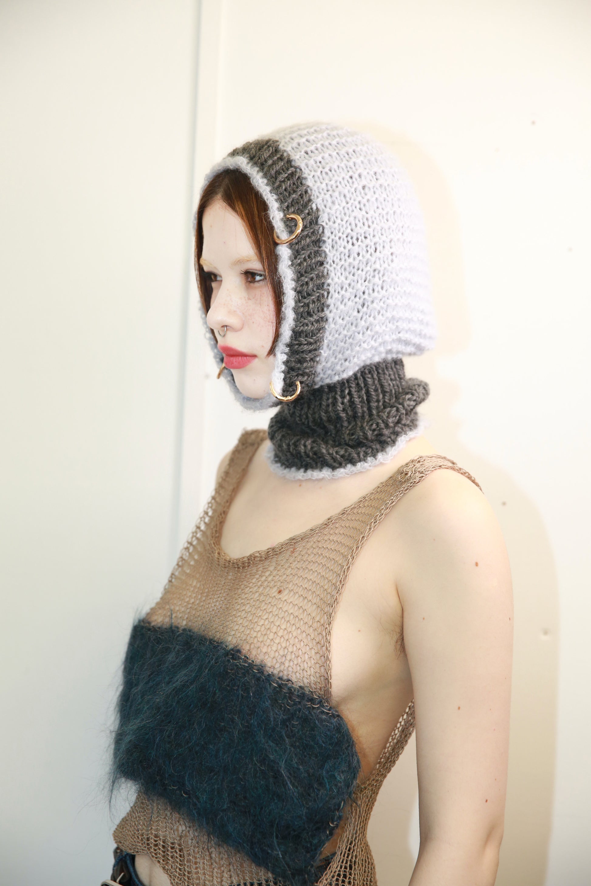 LIGHT GREY-PURPLE & DARK GREY PIERCING BALACLAVA