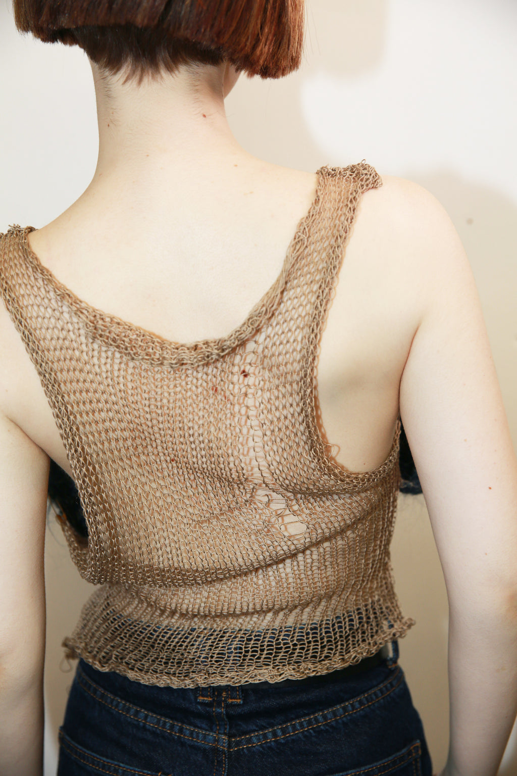 GREY DAYS COTTON & MOHAIR NET TOP