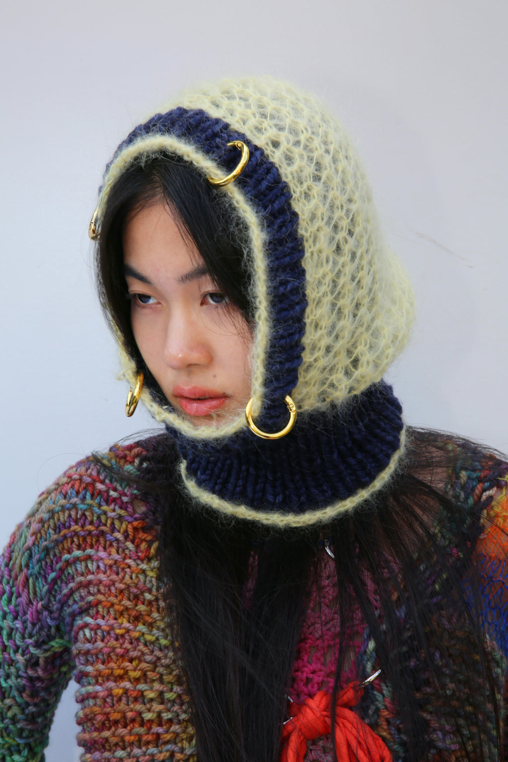 VANILLA & DARK BLUE PIERCING BALACLAVA
