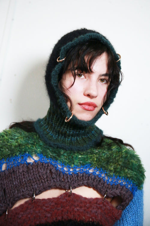 (ONE AVAILABLE) BLACK & ALGAE PIERCING BALACLAVA