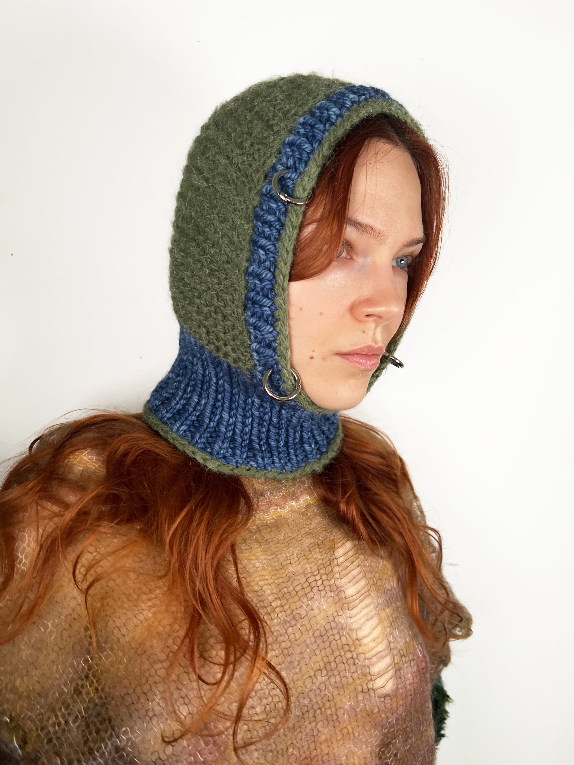 (ONE AVAILABLE) BLUE & GREEN PIERCING BALACLAVA