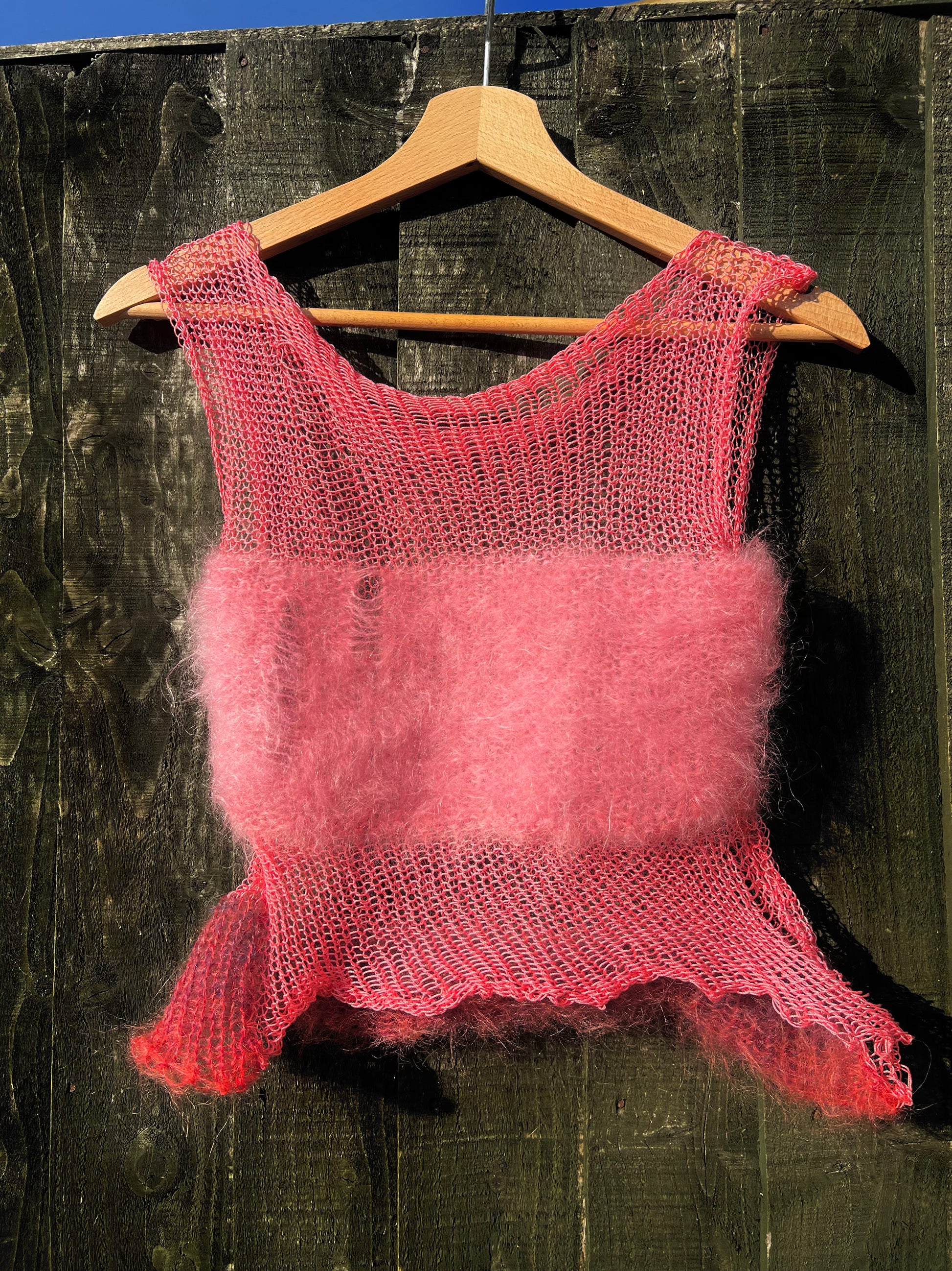 PINK DREAMS COTTON & MOHAIR NET TOP