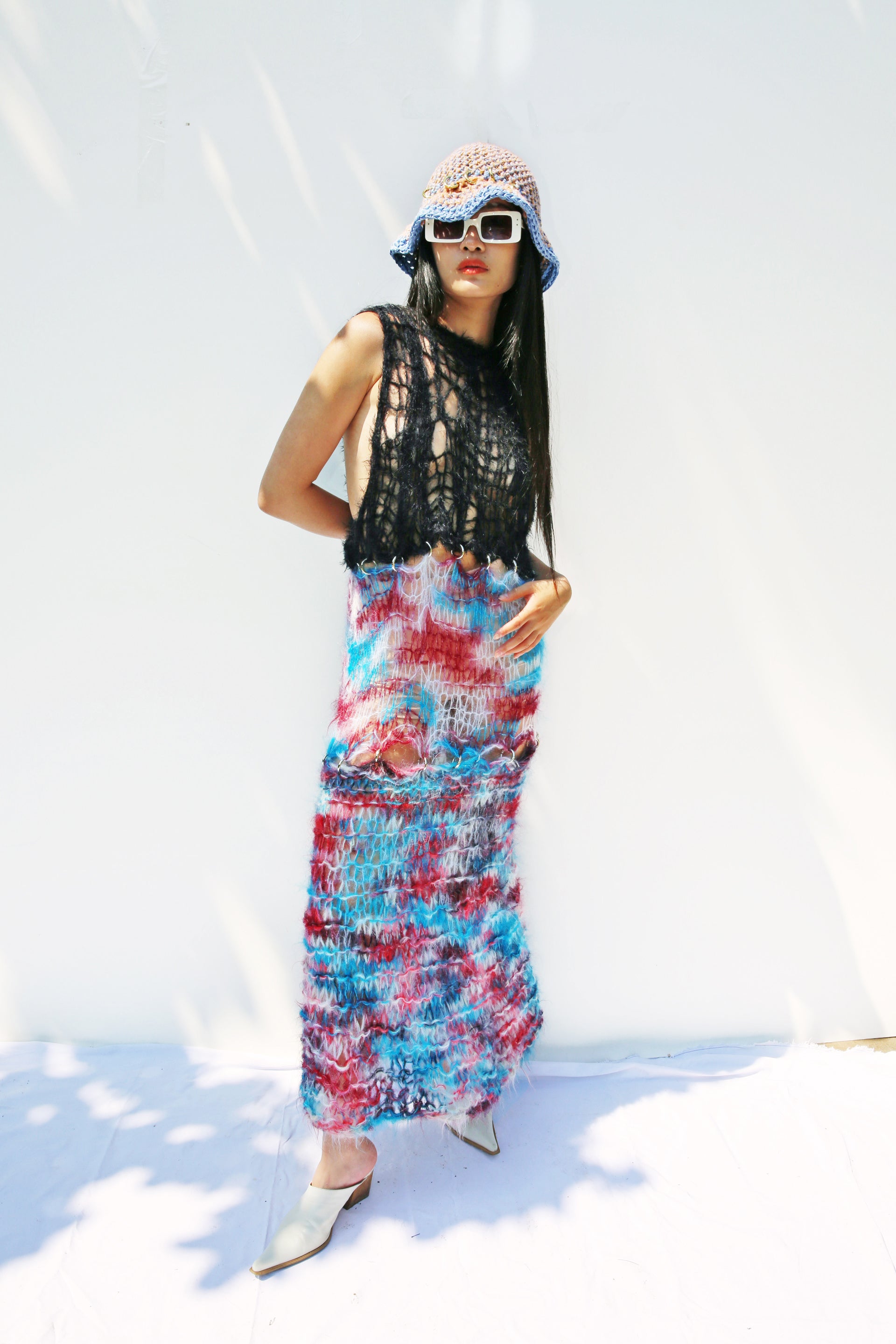 SPACE TRAVEL IS ALWAYS POSSIBLE MAXI MOHAIR PIERCING DRESS
