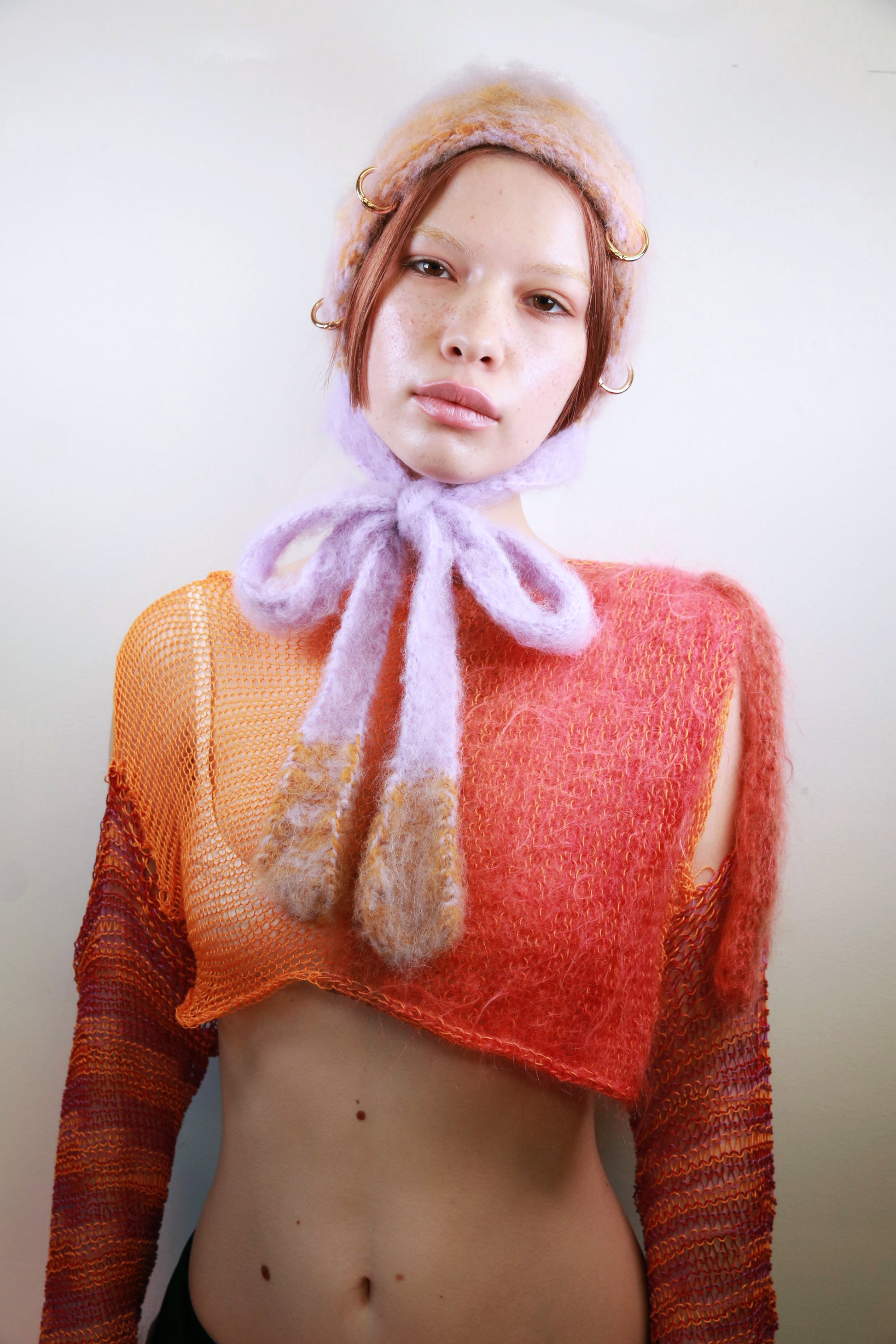 LILAC & MUSTARD PIERCING BONNET