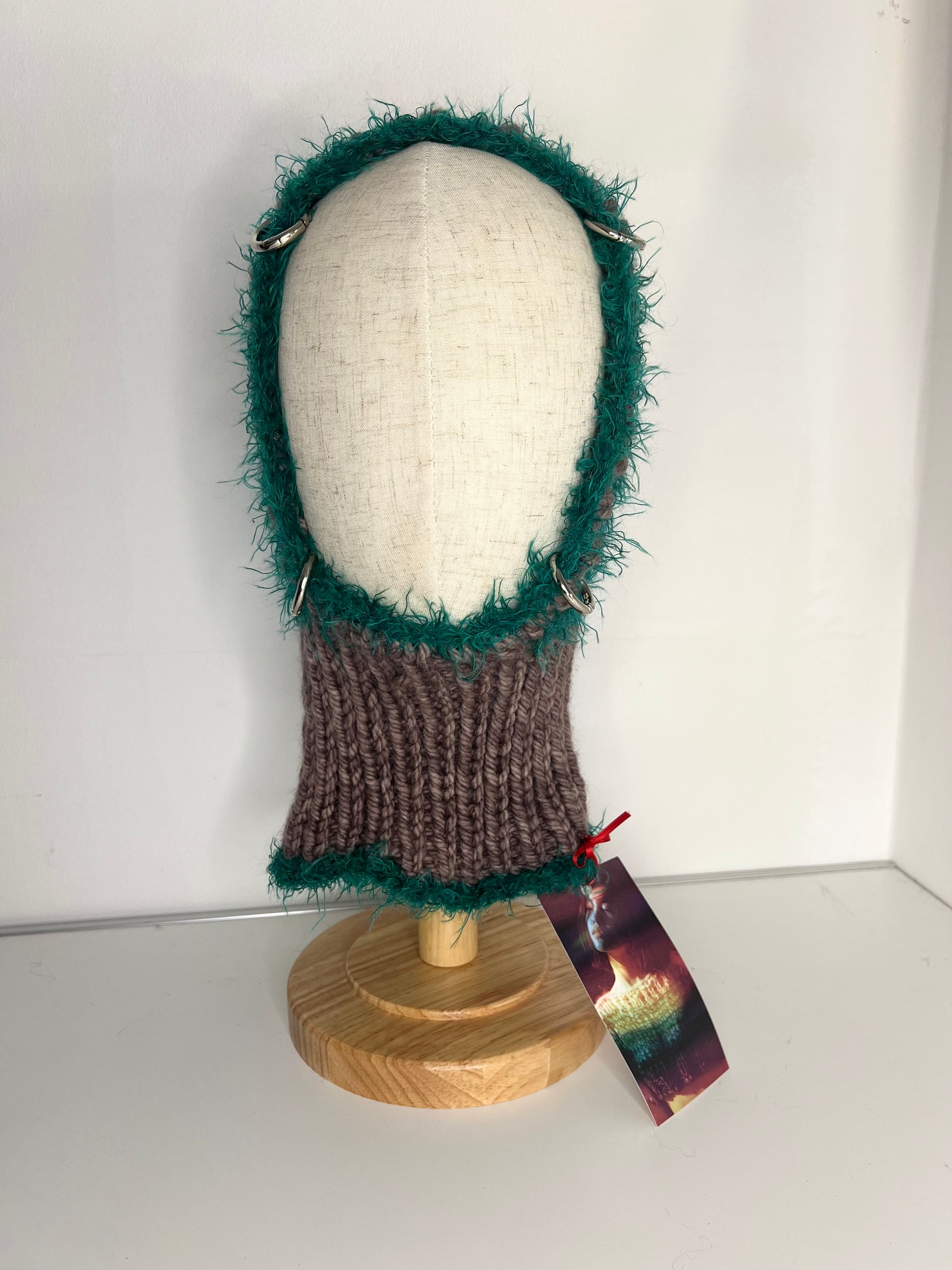 (TWO AVAILABLE) GREEN & TAUPE PIERCING BALACLAVA