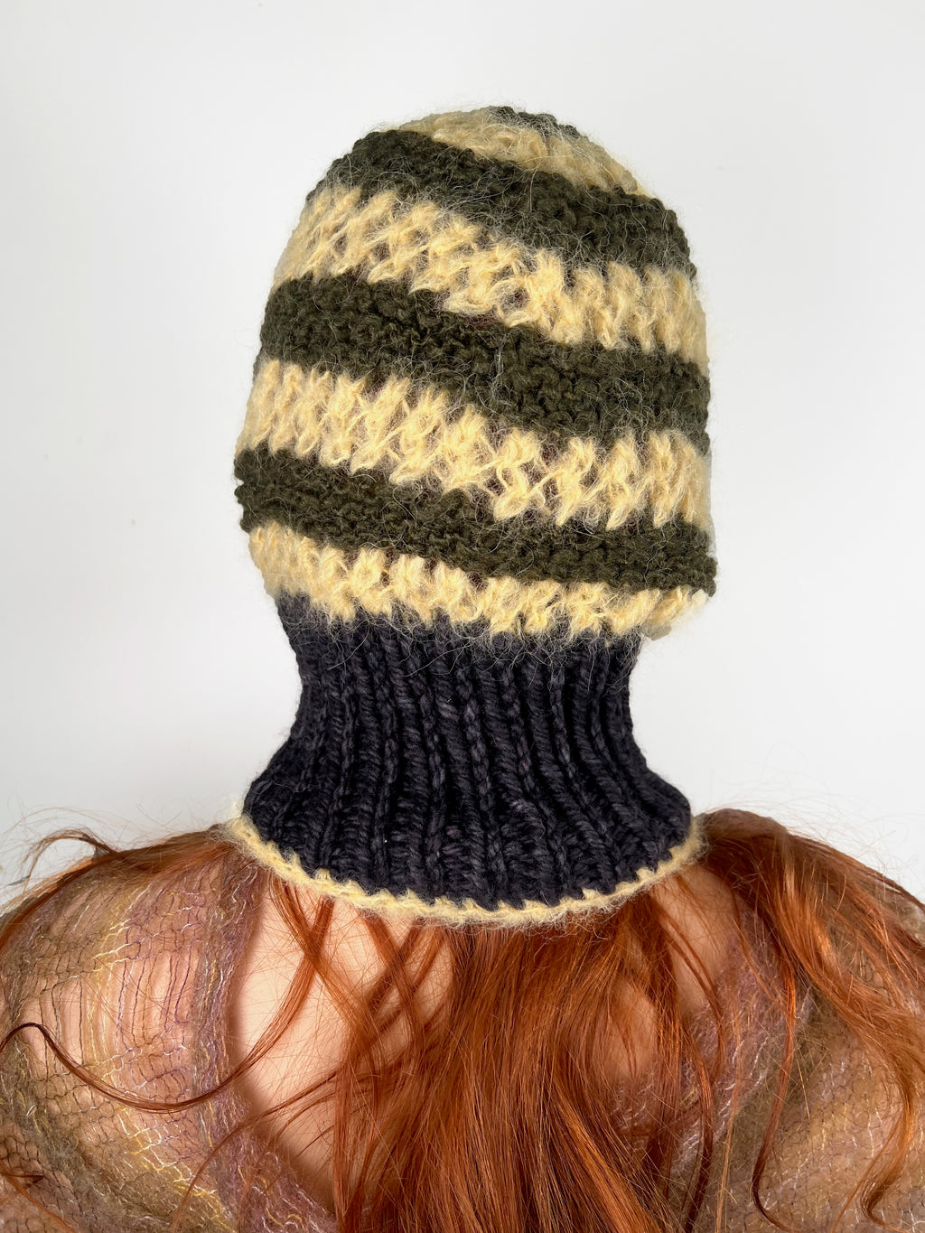 (ONE OF A KIND) YELLOW, KHAKI & BLACK PIERCING BALACLAVA