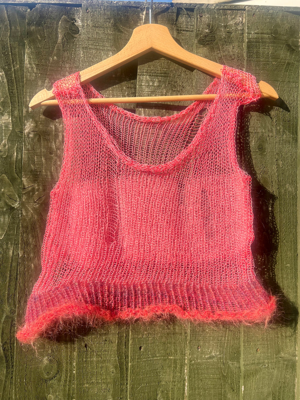 PINK DREAMS COTTON & MOHAIR NET TOP