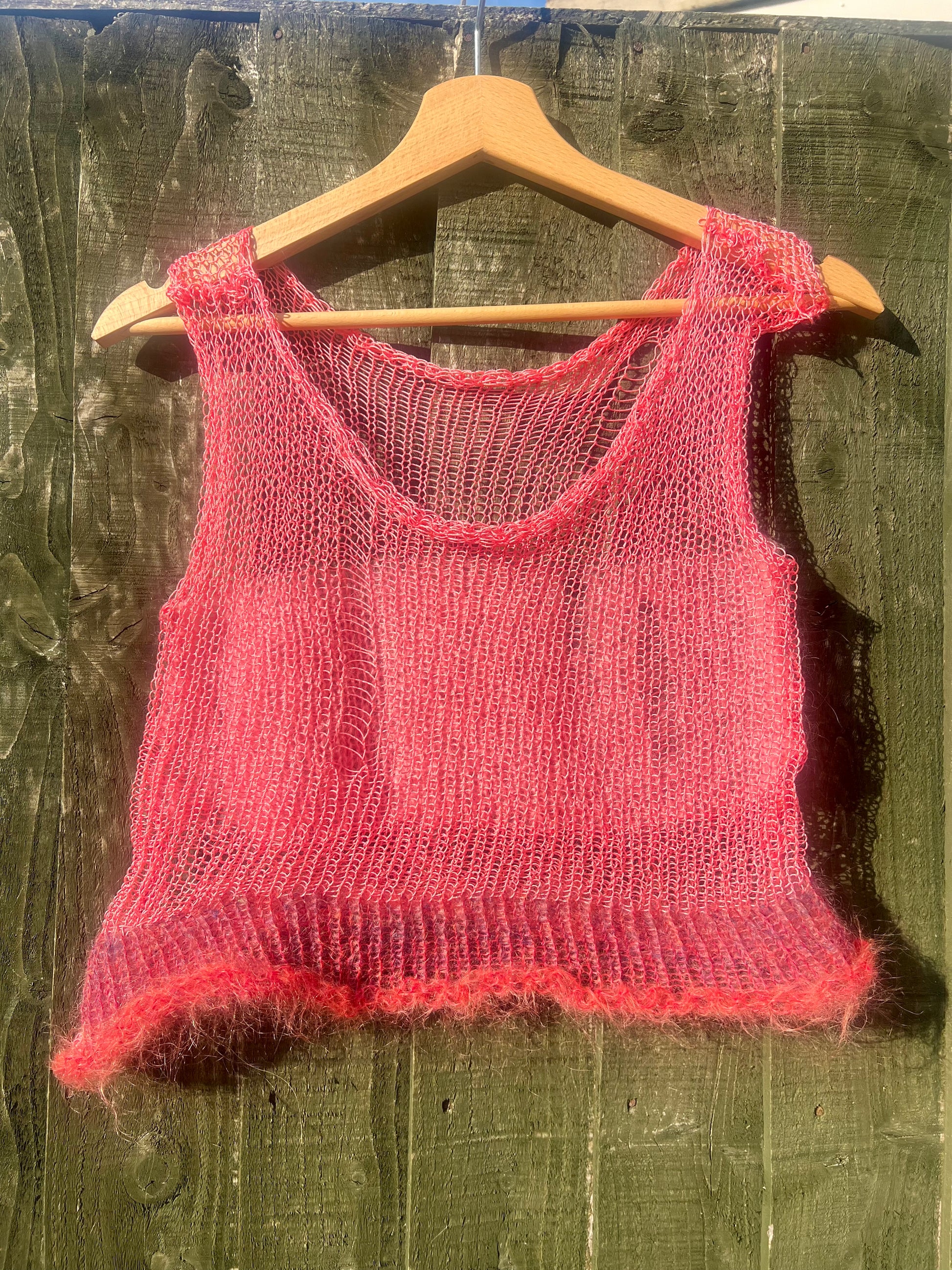 PINK DREAMS COTTON & MOHAIR NET TOP