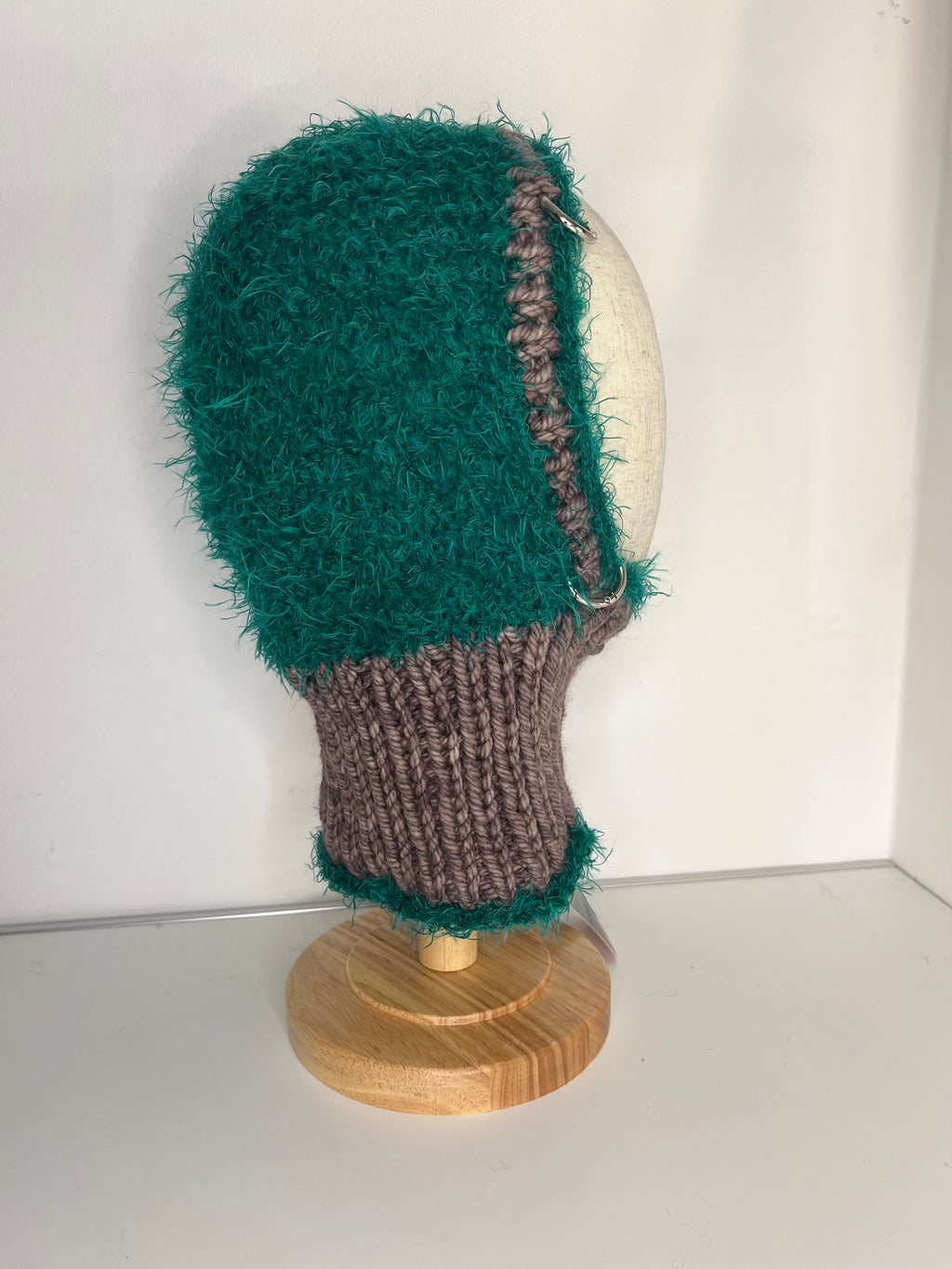 (TWO AVAILABLE) GREEN & TAUPE PIERCING BALACLAVA