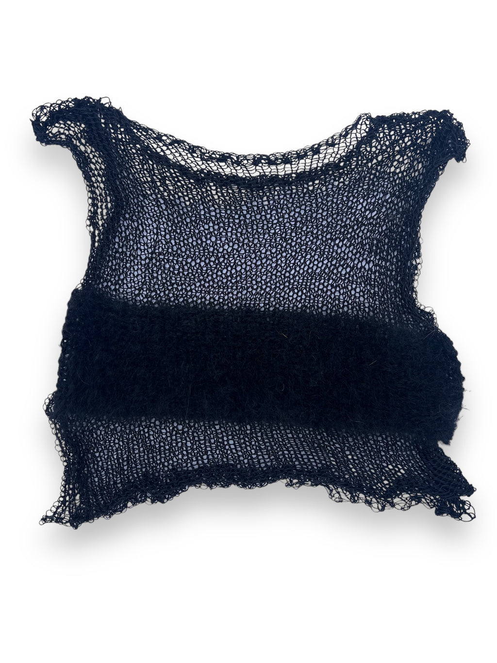 DARK AS THE NIGHT COTTON & MOHAIR NET TOP