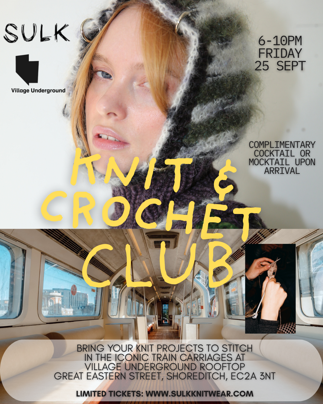 SULK KNITWEAR X VILLAGE UNDERGROUND ROOFTOP - KNIT & CROCHET CLUB EVENT TICKET
