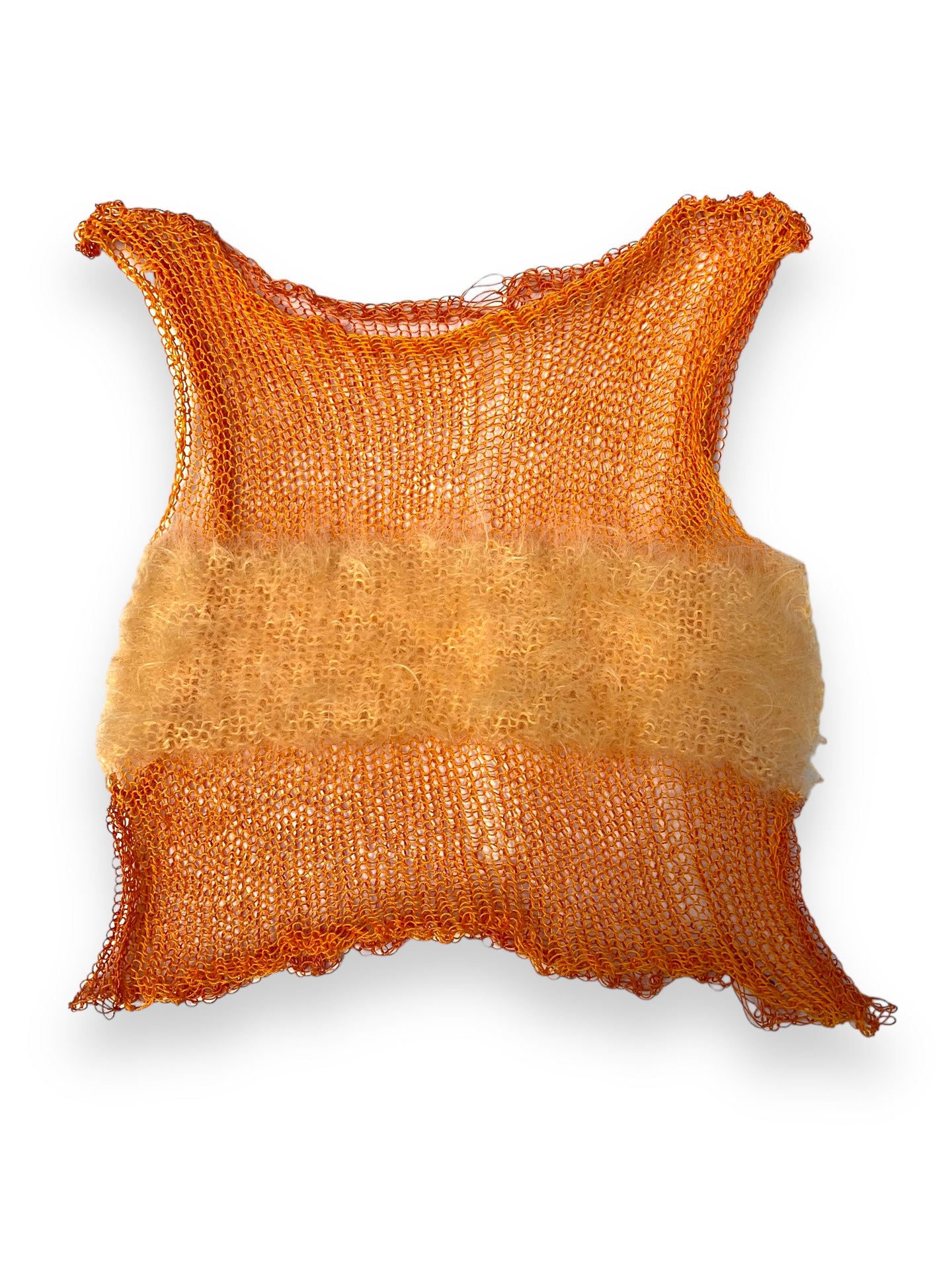 ORANGE YOU GLAD COTTON & MOHAIR NET TOP