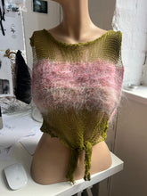 Load image into Gallery viewer, SERENE IN GREEN COTTON &amp; MOHAIR NET TOP

