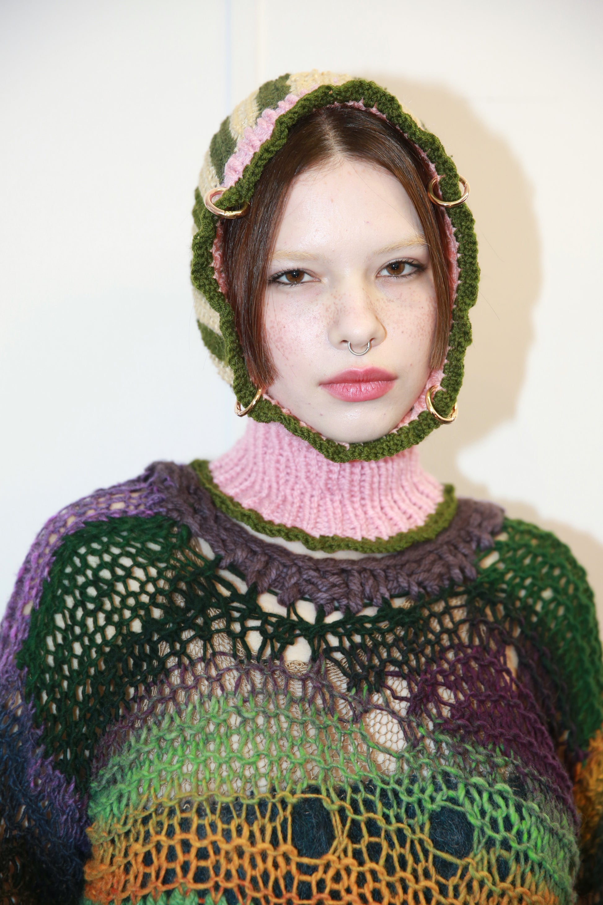 BABY PINK, FOREST GREEN & POWDER YELLOW PIERCING BALACLAVA