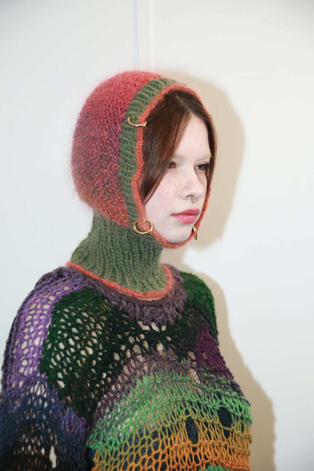 FOREST GREEN & CORAL SUNSET BALACLAVA