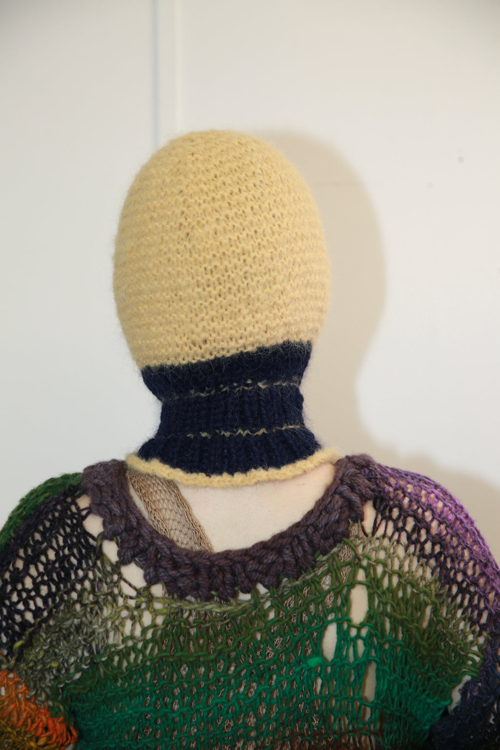NAVY AND BUTTERSCOTCH YELLOW PIERCING BALACLAVA