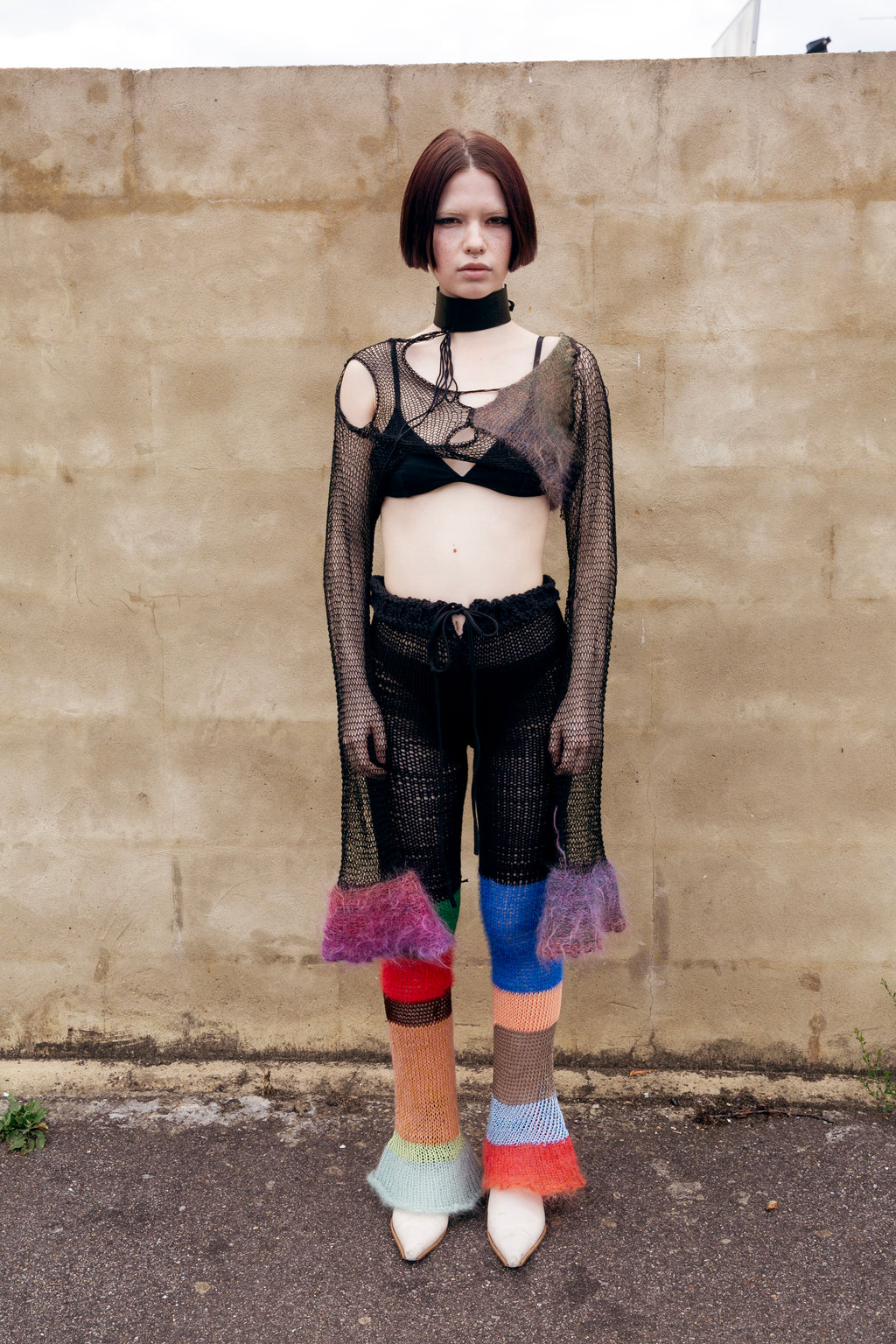 NO WAY BACK COTTON & MOHAIR NET TOP