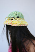 Load image into Gallery viewer, MINT, YELLOW &amp; ORANGE CROCHET PIERCING COTTON HAT
