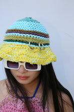 Load image into Gallery viewer, YELLOW, TURQUOISE, BROWN &amp; GREEN PIERCING HAT
