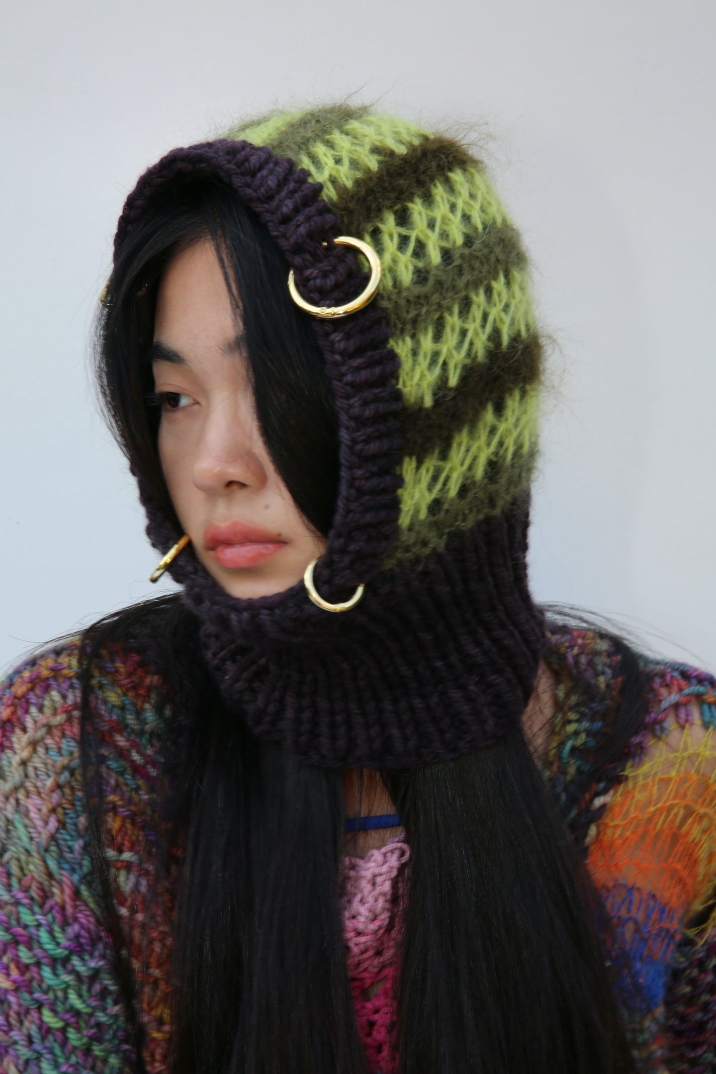 NEON GREEN, KHAKI, OLIVE & CHARCOAL PIERCING BALACLAVA