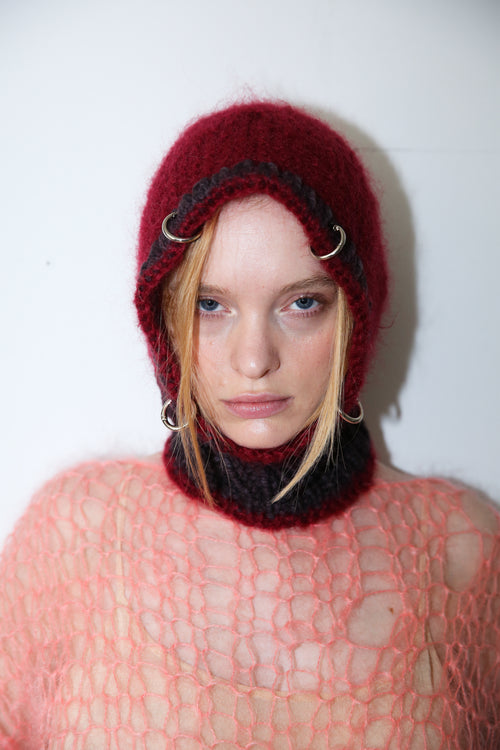 (MADE TO ORDER) CLARET & PURPLE-BROWN PIERCING BALACLAVA