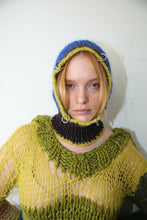 Load image into Gallery viewer, COBALT, SOUR YELLOW &amp; PURPLE-BROWN PIERCING BALACLAVA
