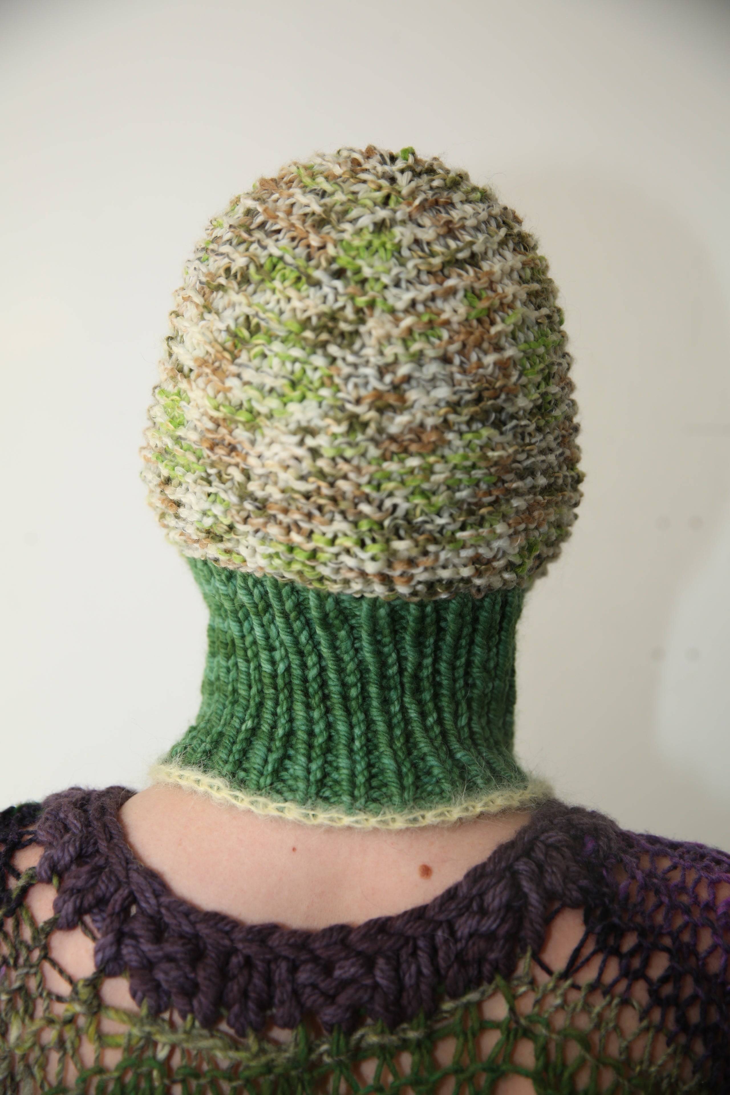 GREEN SPECKLE, TRUE GREEN & POWDER YELLOW PIERCING BALACLAVA
