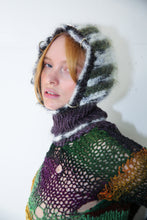 Load image into Gallery viewer, GLITTERY FOREST GREEN, IVORY-BLACK MELANGE &amp; PURPLE-BROWN PIERCING BALACLAVA
